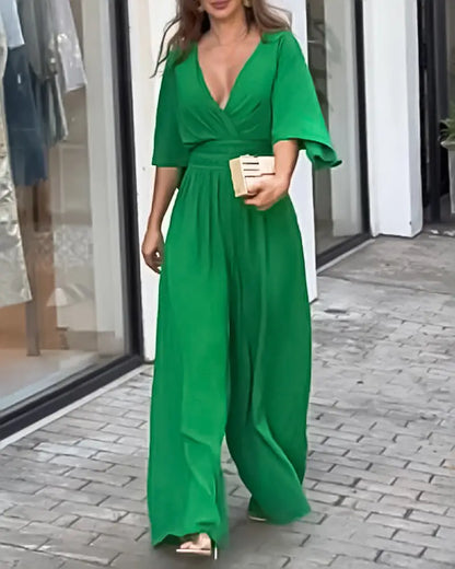 Women's V-neck Jumpsuit YJS240417005