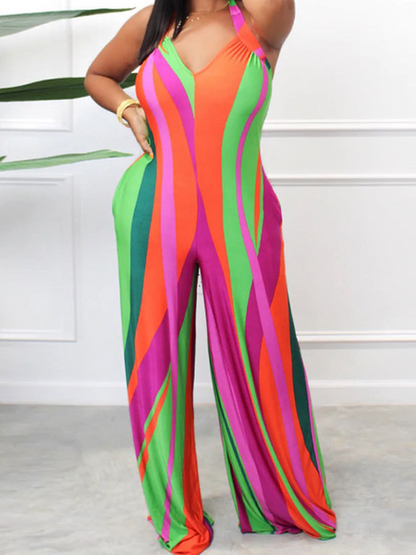 Printed Strapless Jumpsuit Nightclub Wear HW5CRDST7T