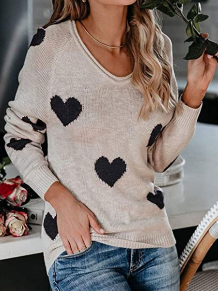 Loose Love V-Neck Knit Shirt H7UVCDL62K