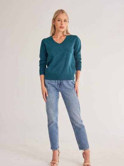 ELSSIME Women's V-neck Essential Sweater