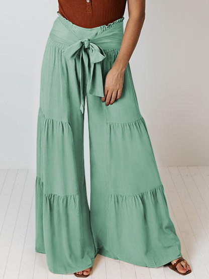 Casual Wide Leg Pleated Pants (Longer Version) HCZEXKHKFK