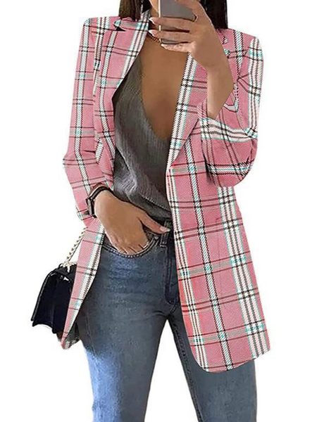 Slim Fit Plaid Blazer H4M9UKKTNN