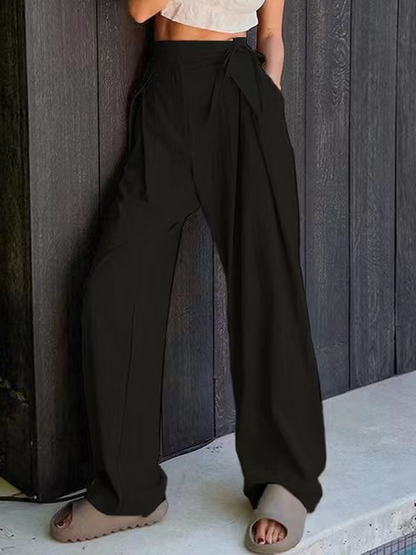 Loose Straight High-waisted Drape Wide-leg Pants HW5U2X5NXE