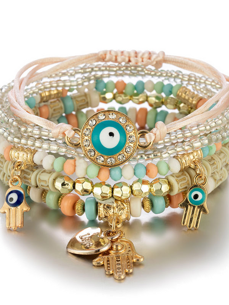 Eye-Shaped Multi-Layer Bracelet H8CWHW6AFK