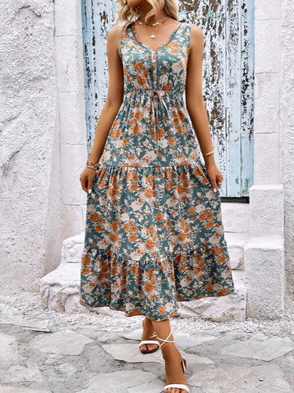 women's printed sleeveless dress HWFQ68P6K6