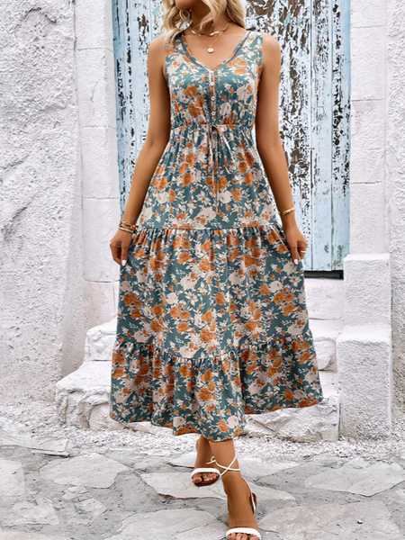 women's printed sleeveless dress HWFQ68P6K6