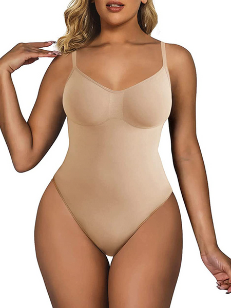 ELSSIME Women's Seamless shapewear bodysuit with tummy control