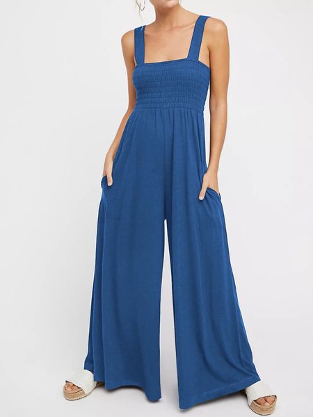 ELSSIME 2024 NEW Sleeveless Loose Wide Leg Jumpsuit HWEKS9VHRD