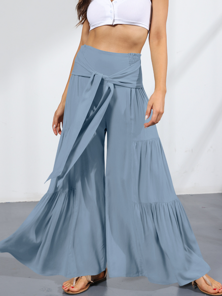 Casual Wide Leg Pleated Pants (Longer Version) HCZEXKHKFK