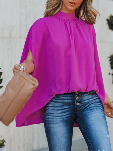 Loose solid color beach sunscreen chiffon blouse top HW5TLM3FNC