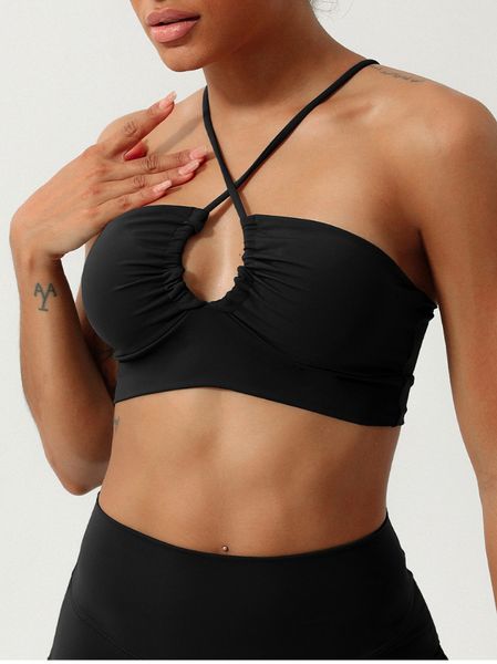 Women‘s Halter Neck Cut-Out Sports Bra Strappy Bikini Top HEDVBM8HVV