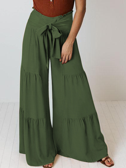 Casual Wide Leg Pleated Pants (Longer Version) HCZEXKHKFK