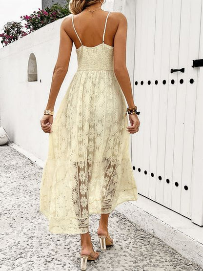 Women's Boho Strappy Floral Lace Tassel Maxi Dress 
 HCCXYCKZK6