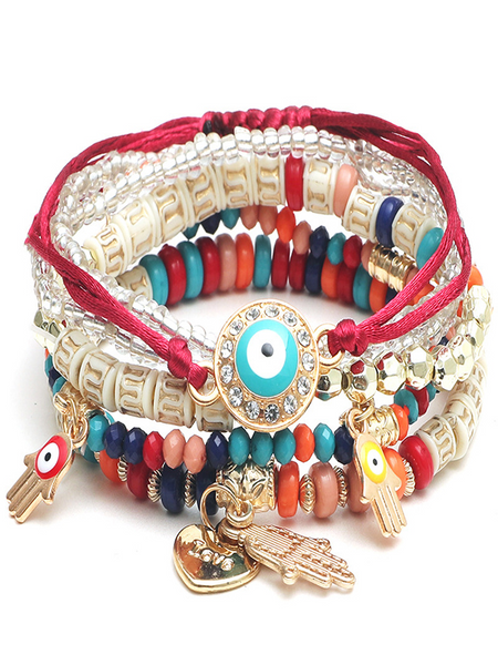 Eye-Shaped Multi-Layer Bracelet H8CWHW6AFK