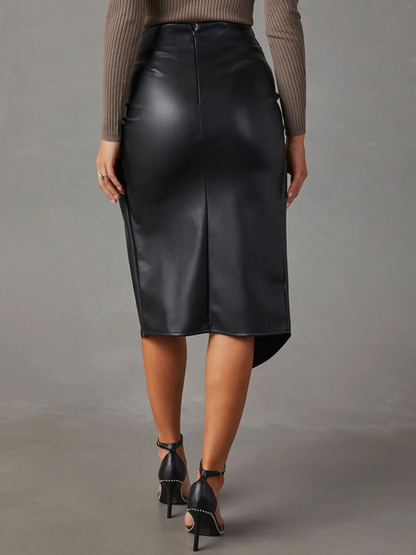 ELSSIME Women's 2024 NEW Spring Side Split Mid-Length Fitted Skirt