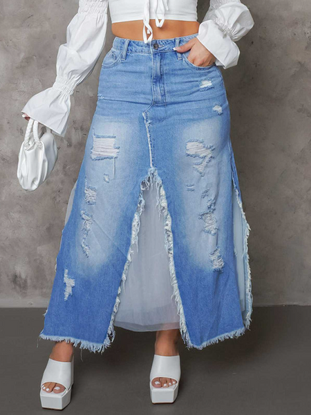 slit Denim skirt  HWFD9KUWSP