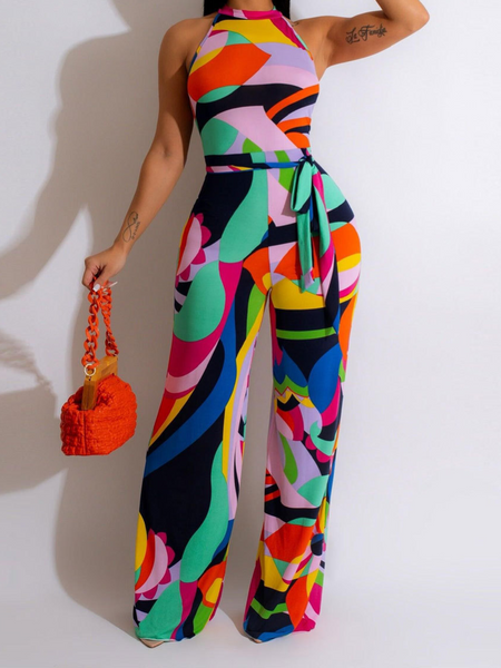 Sexy Print Neck Jumpsuit HCASYLK4KN