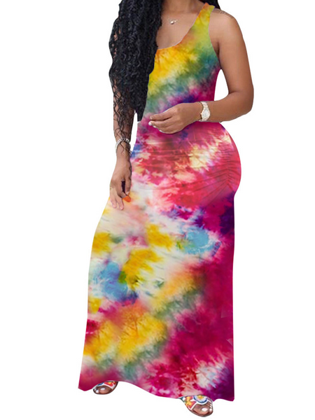 Tie Dye U-neck Tank Dress  HW5YKEQ3U5